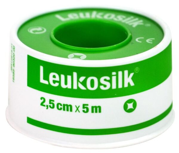 Fixatiepleister Leukosilk met klemring 5mx2,5cm