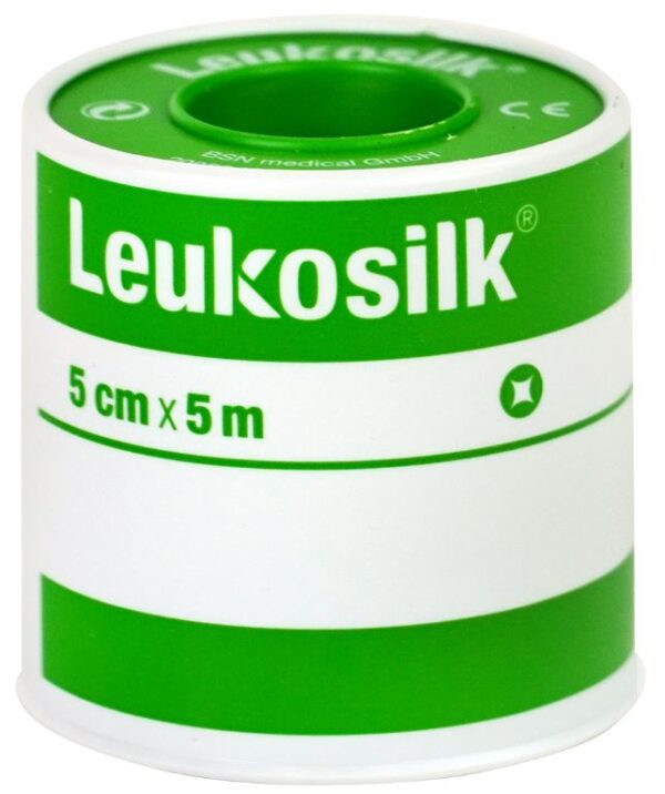 Fixatiepleister Leukosilk met klemring 5mx5cm