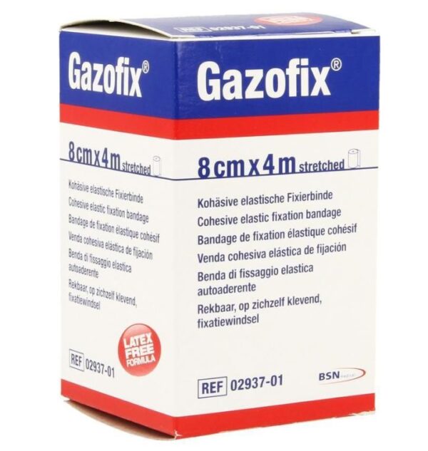 Elastisch fixatiewindsel Gazofix cohesive 4mx8cm