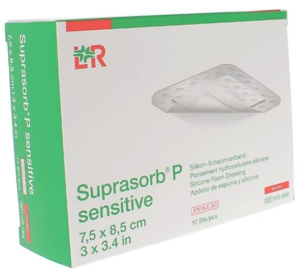 Foamverband Suprasorb P Sensitive Border Lite 7,5x8,5cm