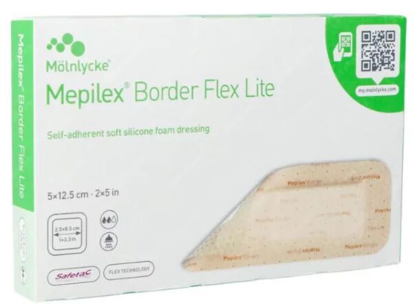 Siliconen foamverband Mepilex Border Flex Lite 5x12,5cm