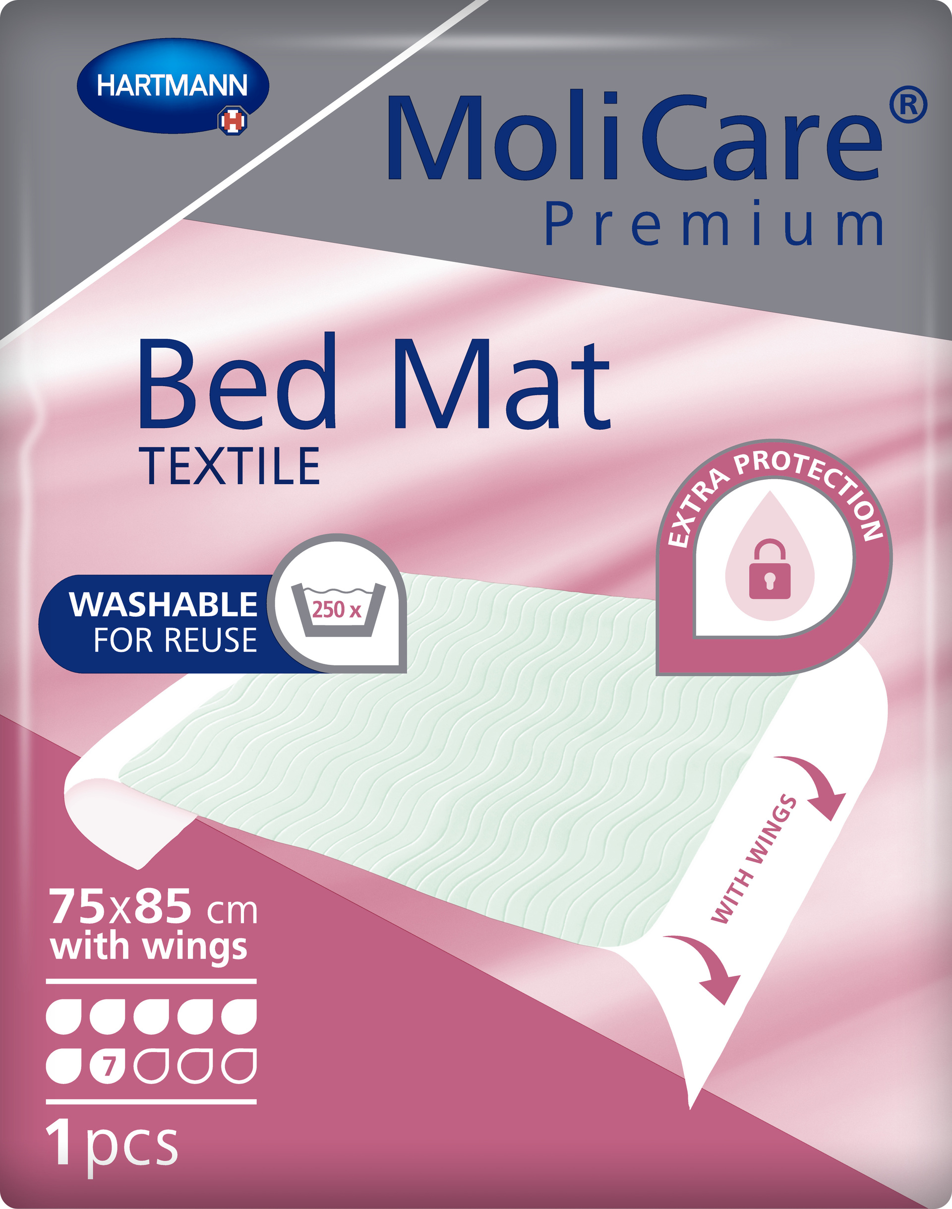 MoliCare Premium Bed Mat Textile onderlegger 75x85cm 7 drops