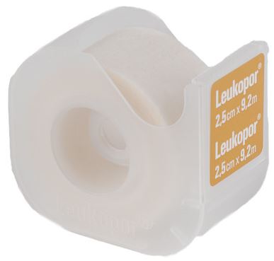 Fixatiepleister Leukopor met dispenser 9,2mx2,5cm