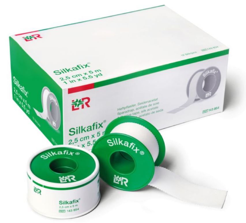 Fixatiepleister Silkafix met klemring 5mx2,5cm - Afbeelding 2