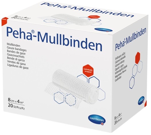 Niet elastisch fixatiewindsel Peha-Mullbinden 4mx8cm