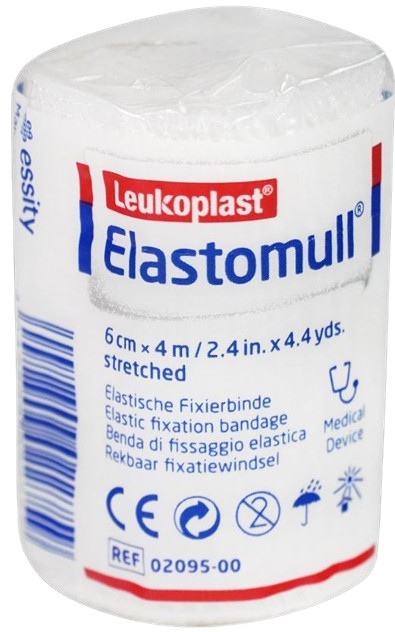 Elastisch fixatiewindsel Leukoplast Elastomull gecel 4mx6cm - Afbeelding 2