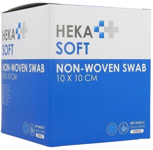 Non-woven kompres HEKA Soft 4-laags 10x10cm