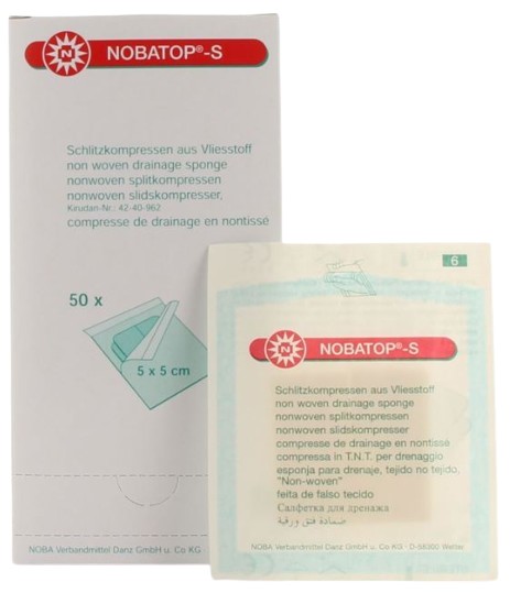 Non-woven splitkompres NOBATOP-steril S 5x5cm