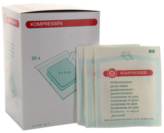 Gaaskompres NOBA 8-laags 5x5cm