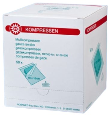 Gaaskompres NOBA 8-laags 10x10cm