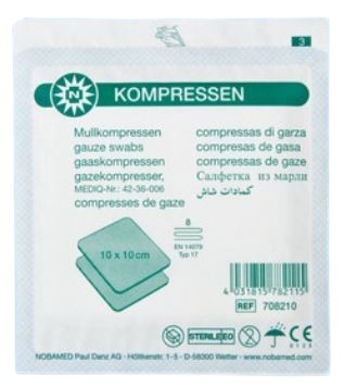 Gaaskompres NOBA 8-laags 10x10cm - Afbeelding 2