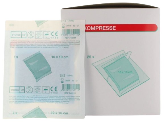 Absorberend verband NOBASORB-steril 10x10cm