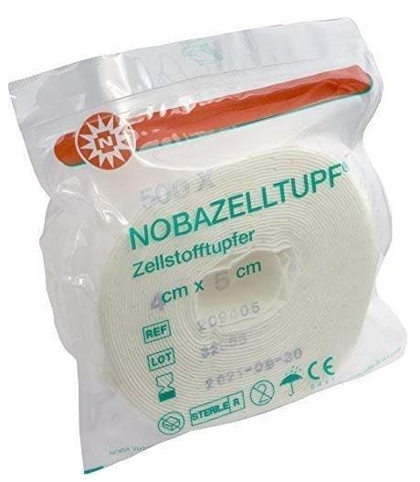 Celstofdeppers NOBAZELLTUPF-steril op rol 4x5cm