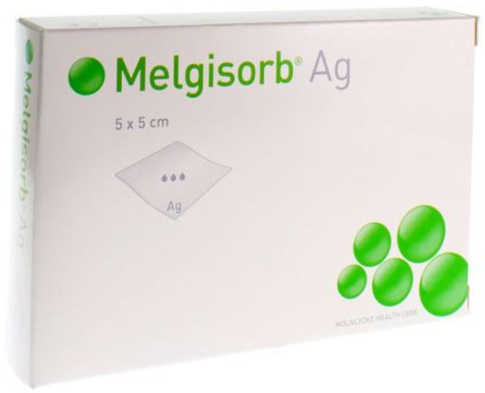 Antimicrobieel verband Melgisorb Ag 5x5cm