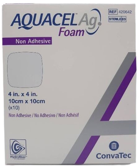 Foamverband AQUACEL Ag Foam Non-Adhesive 10x10cm