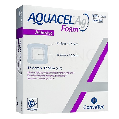Foamverband AQUACEL Ag Foam Adhesive 17,5x17,5cm