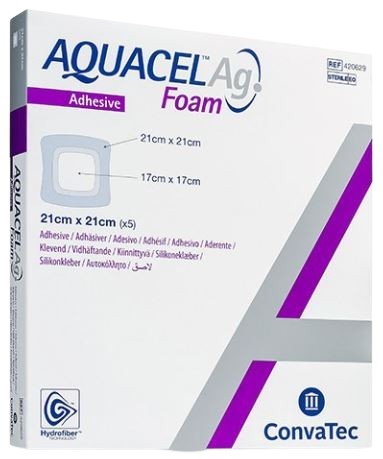Foamverband AQUACEL Ag Foam Adhesive 21x21cm