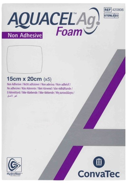 Foamverband AQUACEL Ag Foam non-adhesive 15x20cm