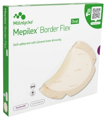 Siliconen foamverband Mepilex Border Flex ovaal 15x19cm