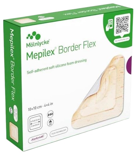 Siliconen foamverband Mepilex Border Flex 10x10cm