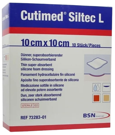 Siliconen foamverband Cutimed Siltec L 10x10cm