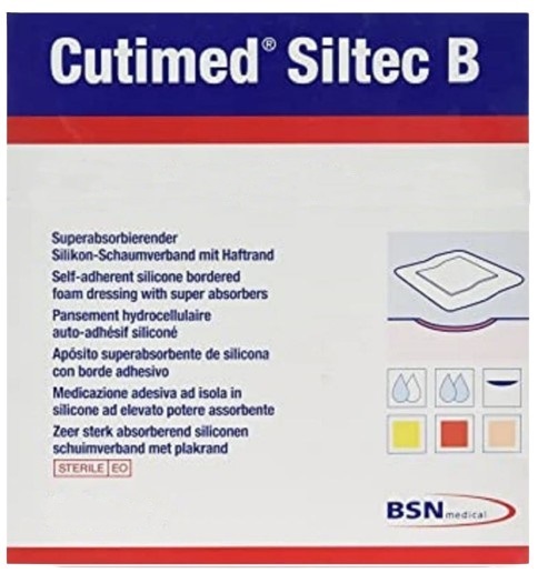 Siliconen foamverband Cutimed Siltec B 7,5x7,5cm