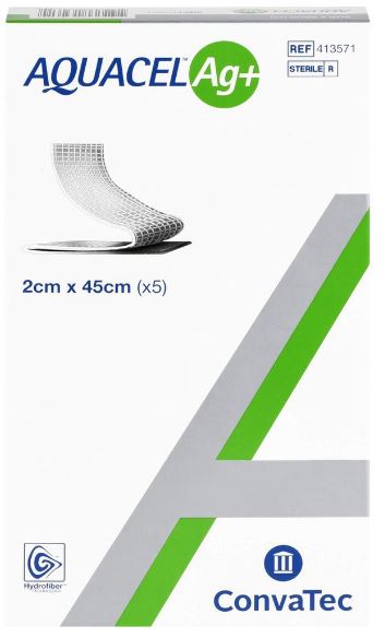 Hydrofiber verband AQUACEL Ag+ 2x45cm