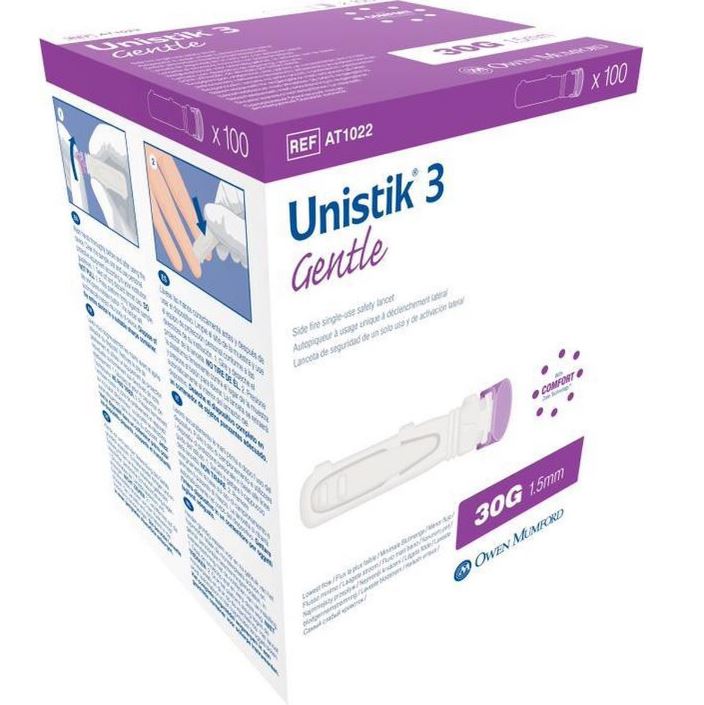 Veiligheidslancet Unistik 3 Gentle 30g 1.5mm